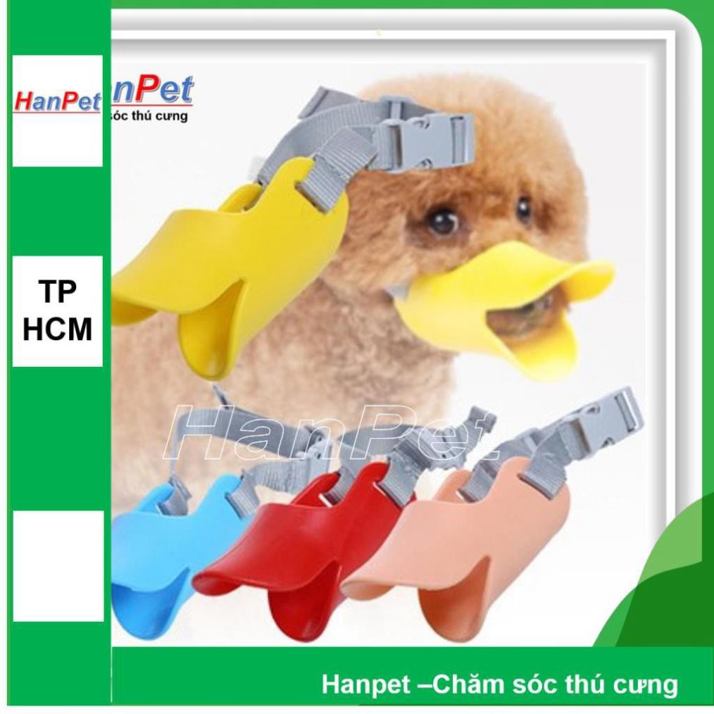 HCM- Rọ mõm cho chó hình mỏ vịt (3 size theo chu vi mõm) nhựa dẻo diêu bền hình mỏ vịt ngộ nghĩnh màu ngẫu nhiên
