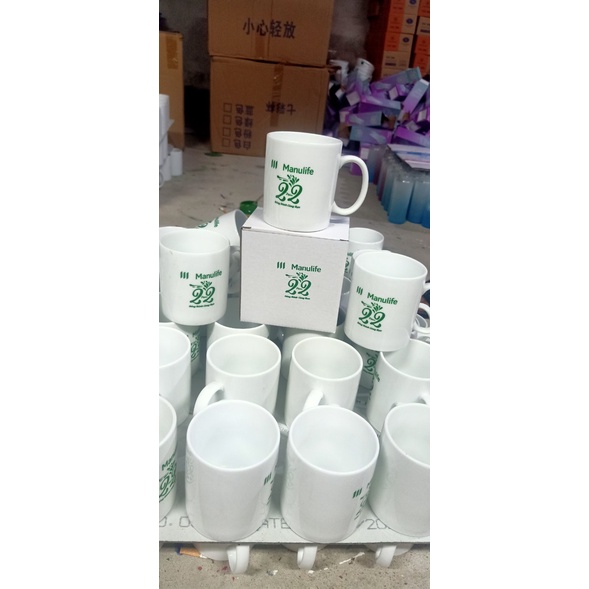 Cốc sứ quà tặng logo manulife vuông 440ml