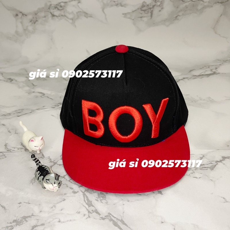 Nón kết hiphop thêu BOY dành cho bé đơn giản cá tính