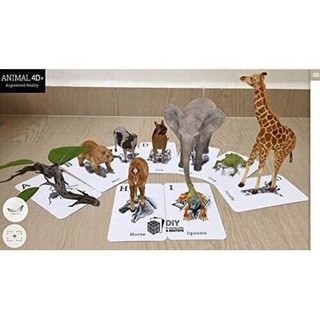 Thẻ Animal 4D động vật 37 thẻ cứng cho bé học và chơi