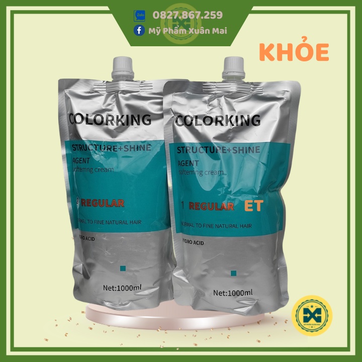 Cặp Thuốc ép tóc Colorking hydro acid căn thời gian 1000ml