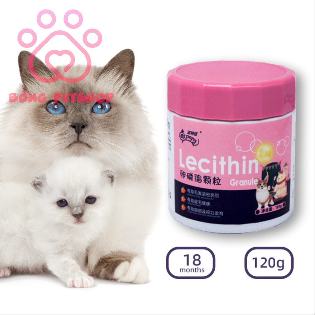 Dưỡng lông, hồi phục lông và da cho chó mèo - Viên nhai dưỡng lông và da Lecithin lọ 120g