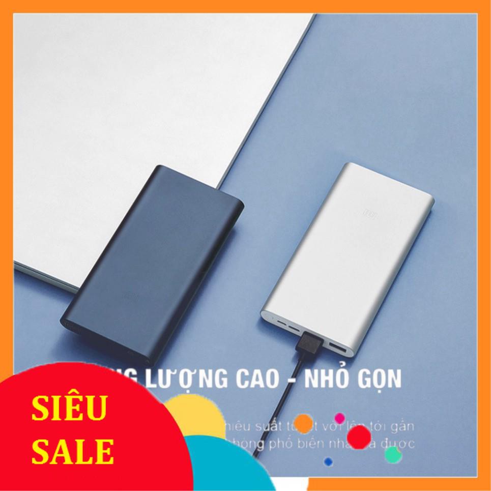 Sạc dự phòng Xiaomi Gen 3 chính hãng 10.000 mAh (2 cổng usb,sạc nhanh 18w)