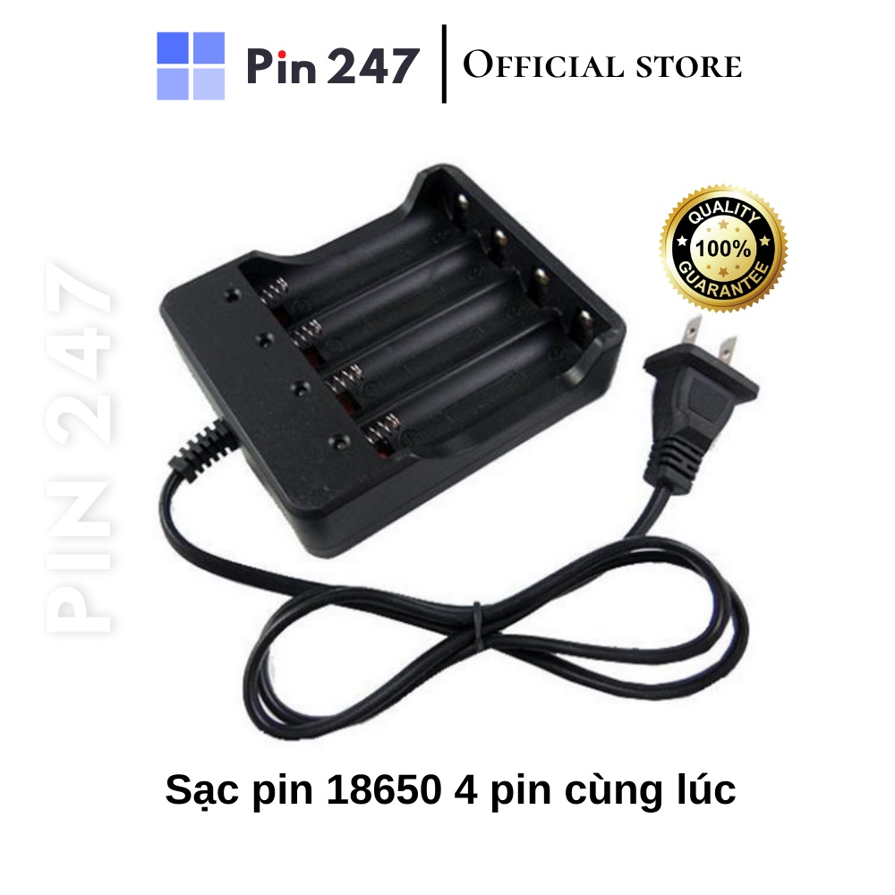 Bộ sạc pin đa năng 18650 4 pin 3.7-4.2V phích cắm tiện lợi có đèn báo đầy tự ngắt