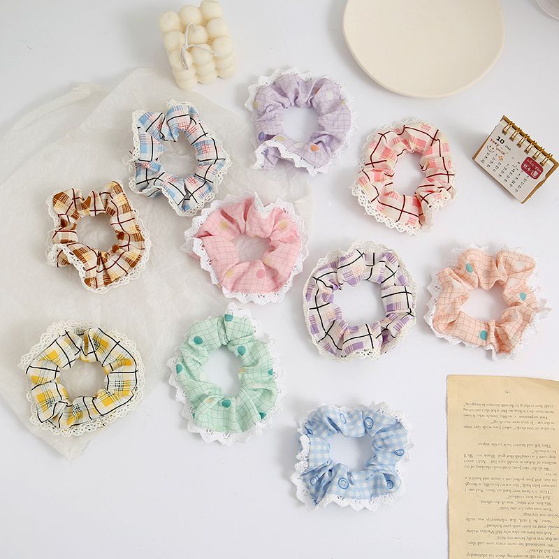 Set 5-6-7-8 dây buộc tóc, dây cột tóc vải scrunchies