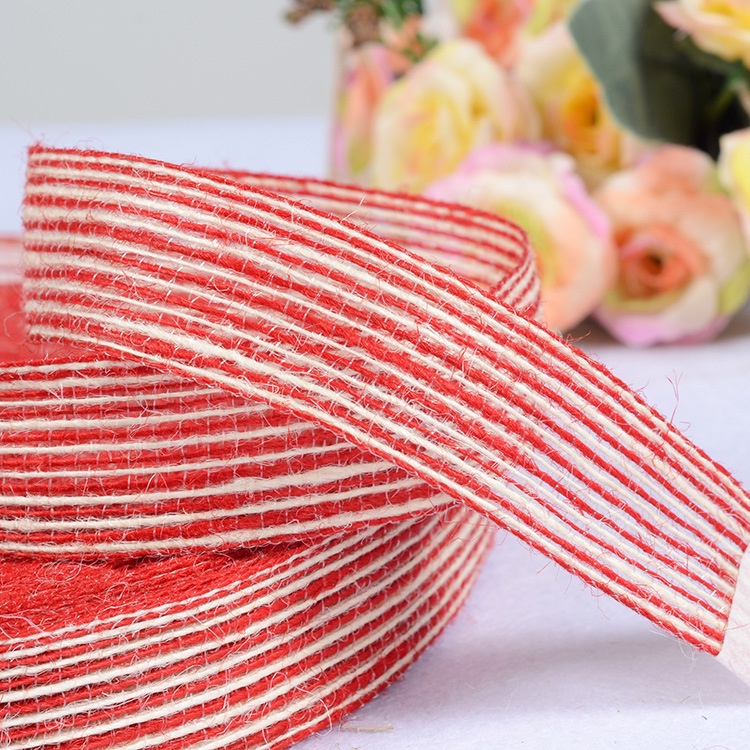 2.8CM ruy băng SỢI GAI dệt , phụ kiện trang trí, gói quà đa chức năng