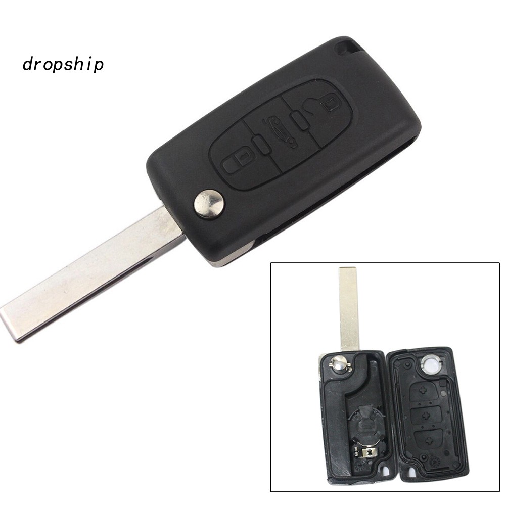 Vỏ ChìA KhóA ĐiềU KhiểN Từ Xa, 3 NúT BấM Cho Xe Peugeot 207 307cc 308 SW