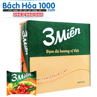 Mì 3 miền tôm chua cay 65g - 30 gói/thùng