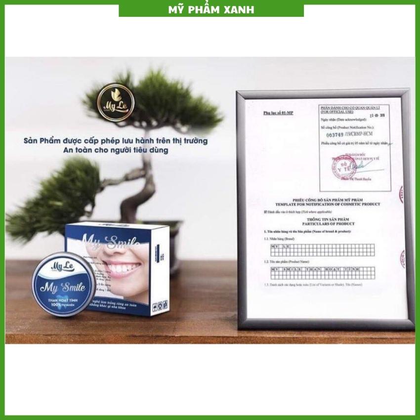 Bột trắng răng than hoạt tính My Smile 50gr bột đánh răng từ than tre hoạt tính làm trắng răng an toàn