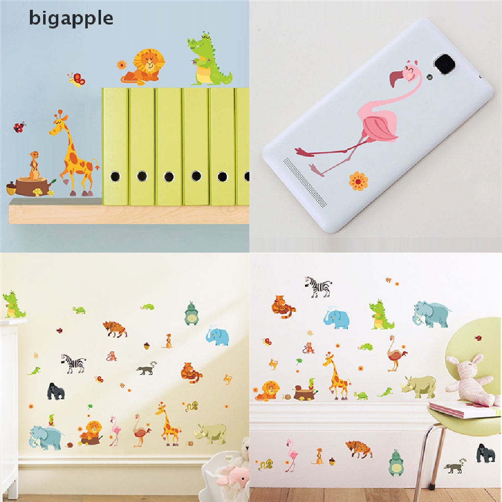 bigapple Animals Wall Stickers for Kids Baby Home Poster MonkeyElephant Horse Wall Decals RDG