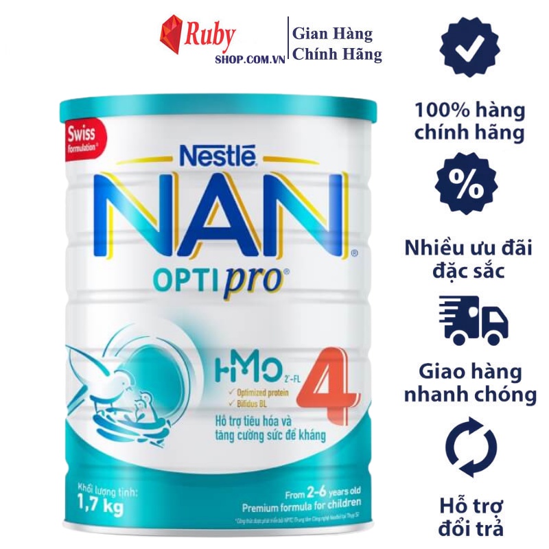 Sữa Bột Nan Optipro số 4 lon 900g và 1.7kg (2-6 tuổi)