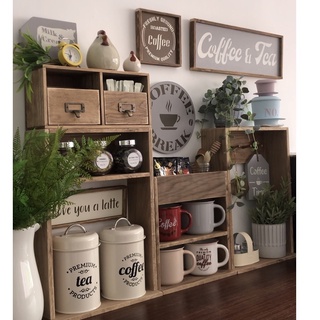 Bộ Kệ Gỗ Có Thể Xếp Chồng Dành Cho Quầy Pha Chế, Quầy Cà Phê Và Trà