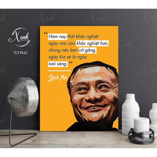 Tranh canvas treo tường cổ động jack ma tặng đinh treo tranh