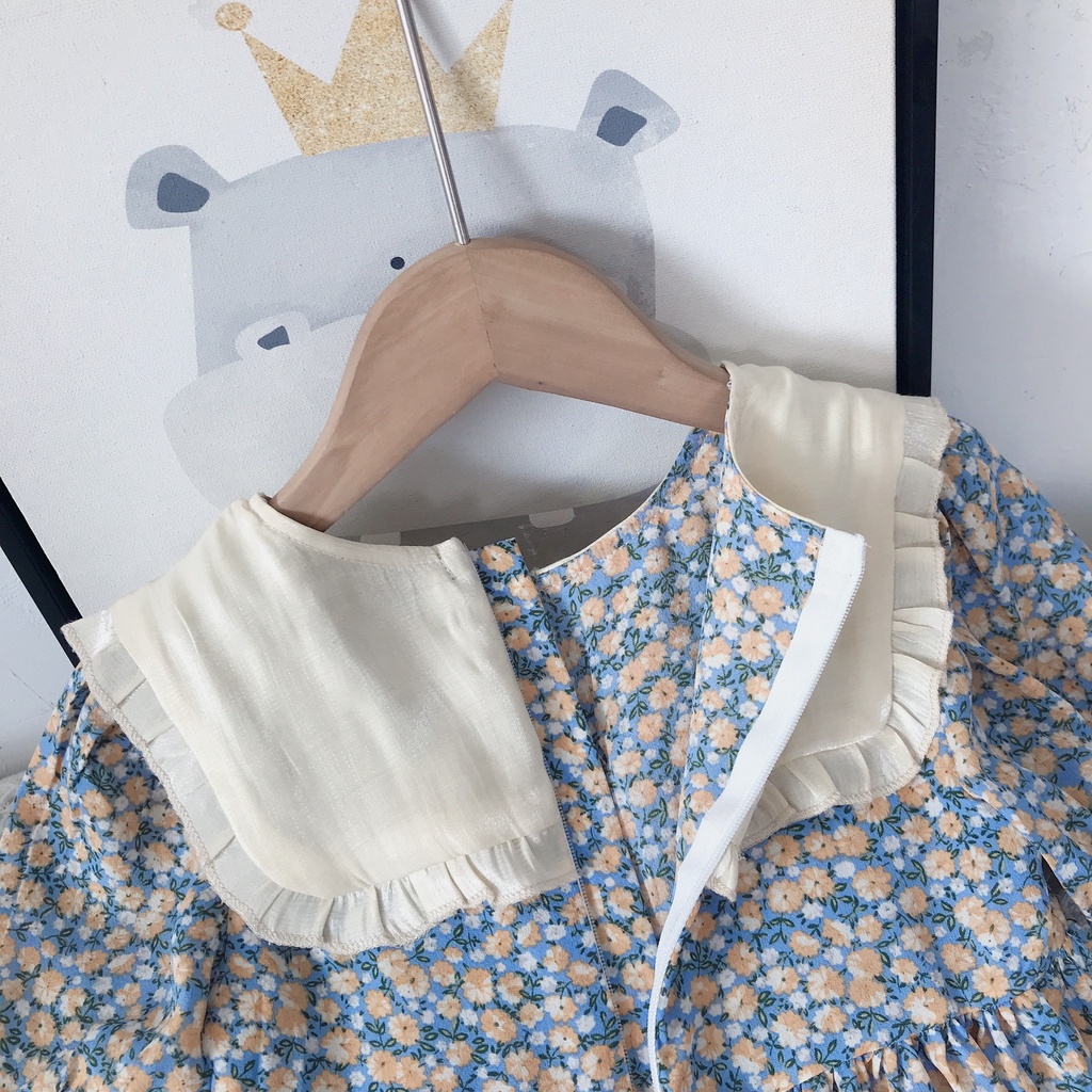 Đầm Công Chúa Tay Ngắn In Hoa Dễ Thương Thời Trang Mùa Hè Cho Bé Gái