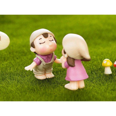 Cặp Đôi Trai Gái Nông Thôn làm tiểu cảnh quà tặng trang trí