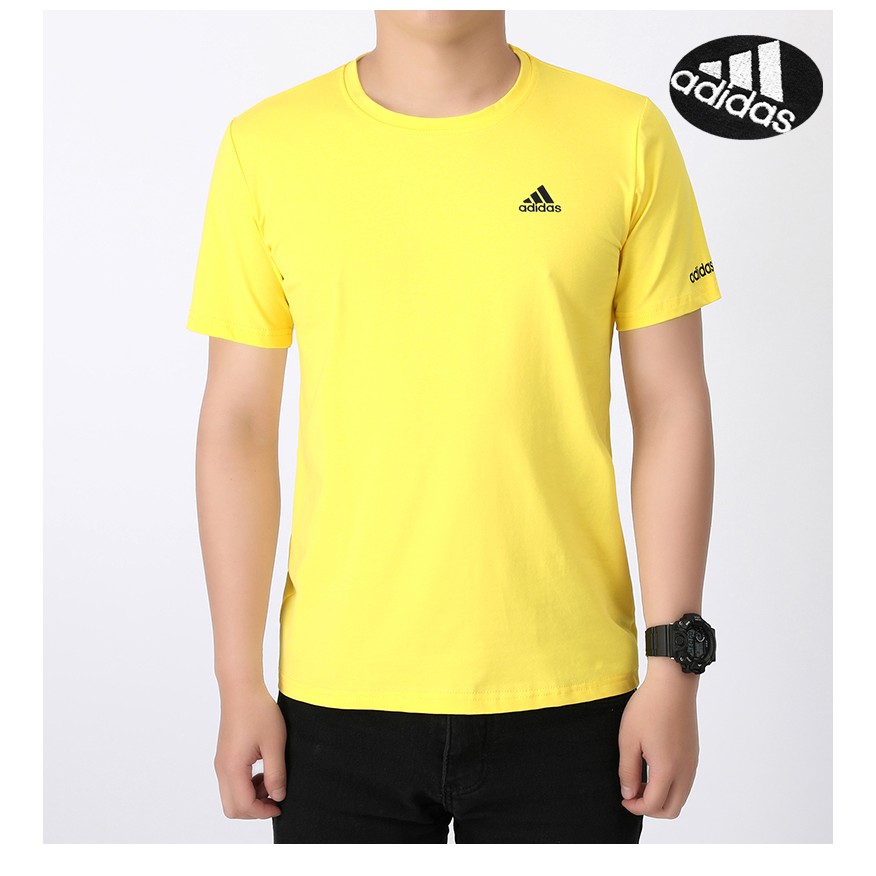 ADIDAS Áo Thun Nam Ngắn Tay Cổ Tròn Thời Trang Hàn 100% Cotton