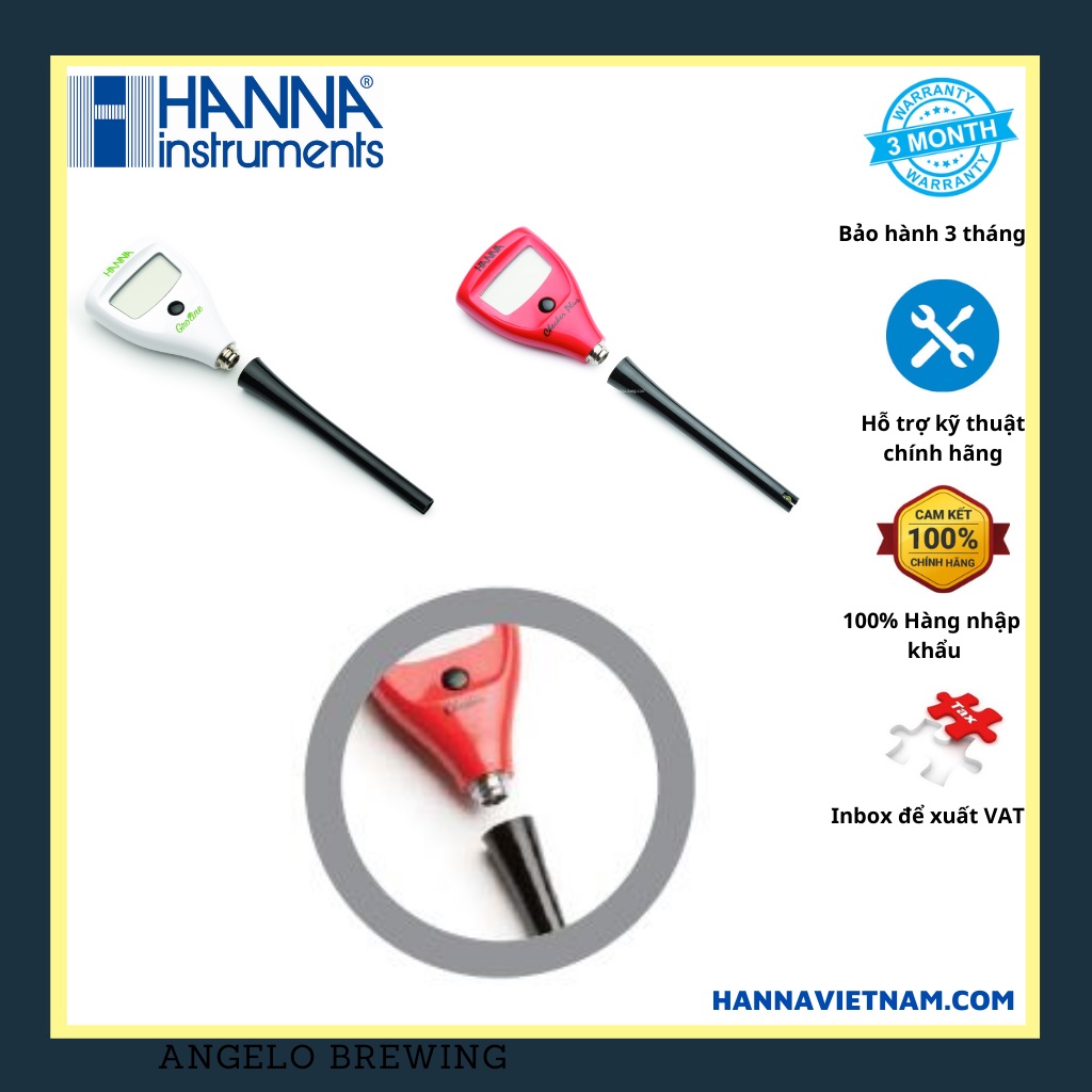 Điện Cực pH, Đầu Dò pH, Điện Cực pH Thay Thế HI1271, Dùng Cho Bút Đo Hanna Model HI98100, HI98103, HI98115
