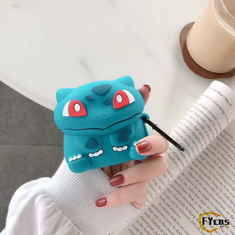 Vỏ Bảo Vệ Hộp Sạc Tai Nghe Airpod 1 2 3 Pro Bằng Silicon Mềm Hình Quả Bóng Poke Ball 3D Sáng Tạo Chống Sốc