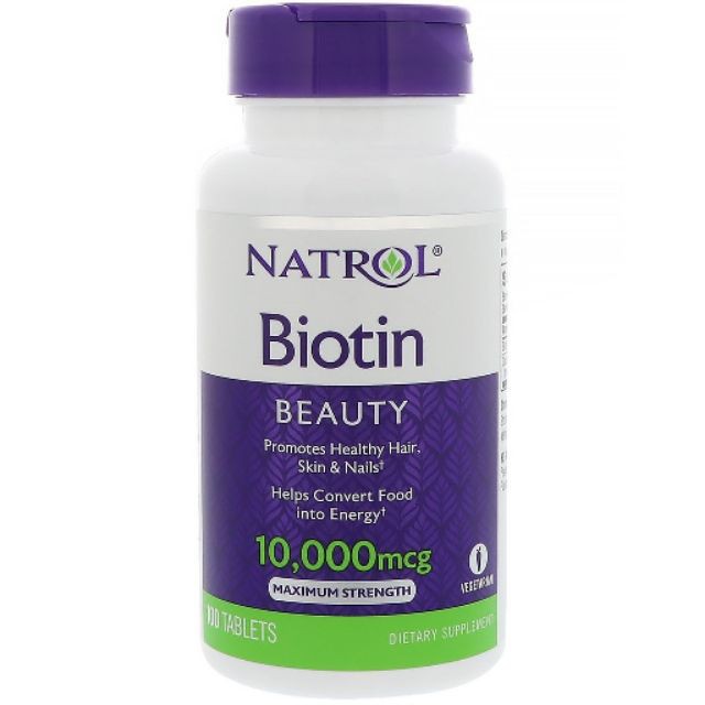 [Mã SR14MAY5 giảm 20K đơn 50K] Viên Uống Natrol Biotin 10000 Mcg Của Mỹ 100 Viên [ Uy Tín+Chính Hãng+Date mới]