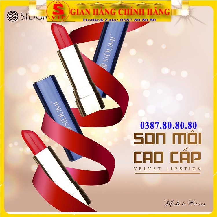 [AUTH-CAO CẤP] Son Môi Cao Cấp Sidumi 3 Cấp độ Lì, Dưỡng, lì Không Khô Môi/ Son Môi Hàn Quốc Sidumi siêu lì dưỡng có màu