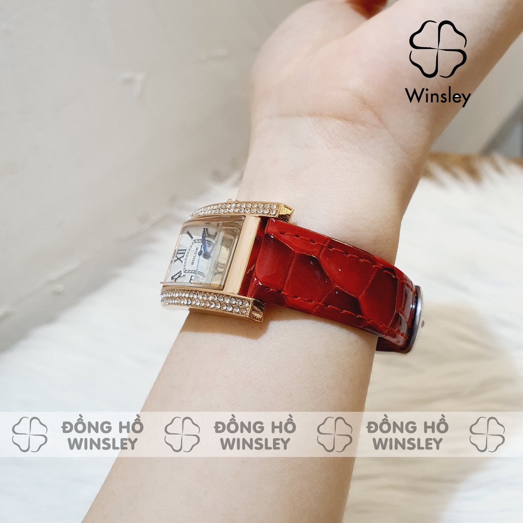 Đồng hồ nữ đeo tay dây da mặt vuông Bolun đính đá chính hãng chống nước tuyệt đối | BigBuy360 - bigbuy360.vn