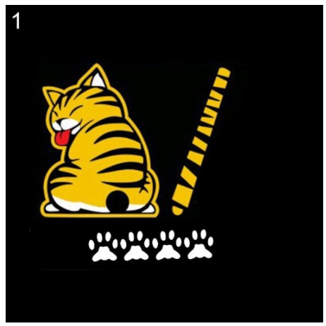 Decal hình con chú mèo màu vàng sticker tem miếng dán trang trí xe hơi ô tô kính chắn gió sau