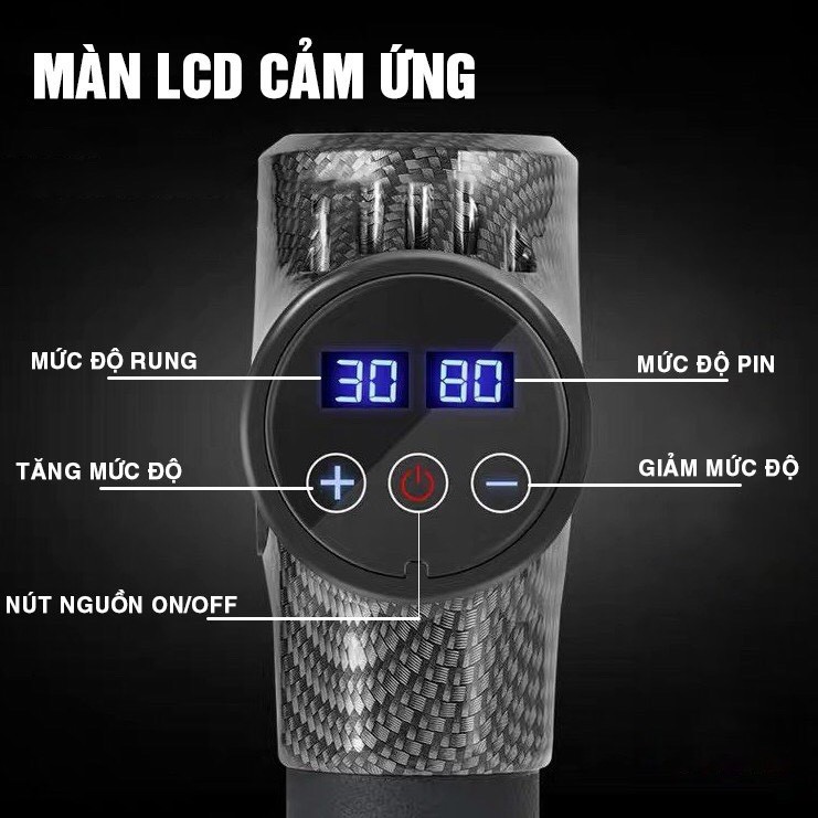 Máy Xoa Bóp Toàn Thân MiNi Cầm Tay M009 , Súng MASSGE Trị Liệu Cho Người Già , Người Tập GYM 6 Đầu 30 Chế Độ CT71