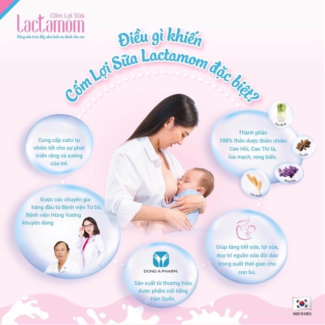 (CHÍNH HÃNG) CỐM LỢI SỮA LACTAMUM  ĐƯỢC BÁC SĨ KHUYÊN DÙNG