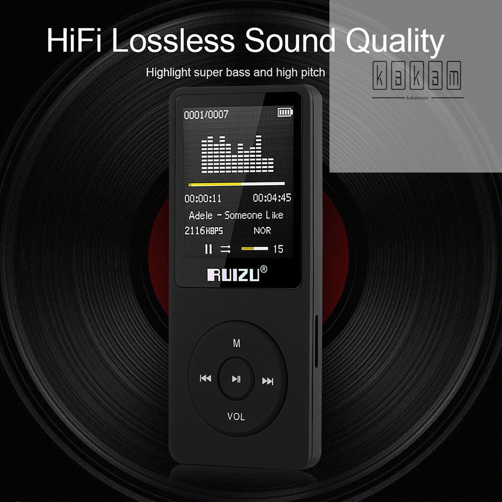 Máy phát nhạc MP3 MP4 RUIZU X02 8GB 1.8in không thất thu có radio/đồng hồ/thẻ TF/sách điện tử/lịch