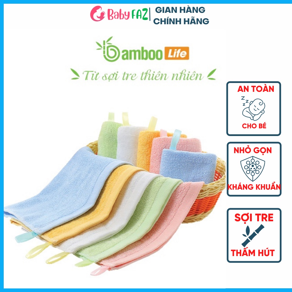 Khăn sữa cho bé sợi tre Bamboo Life BL055 khăn mặt siêu mềm mịn, kháng khuẩn, thấm hút tốt an toàn cho da trẻ em