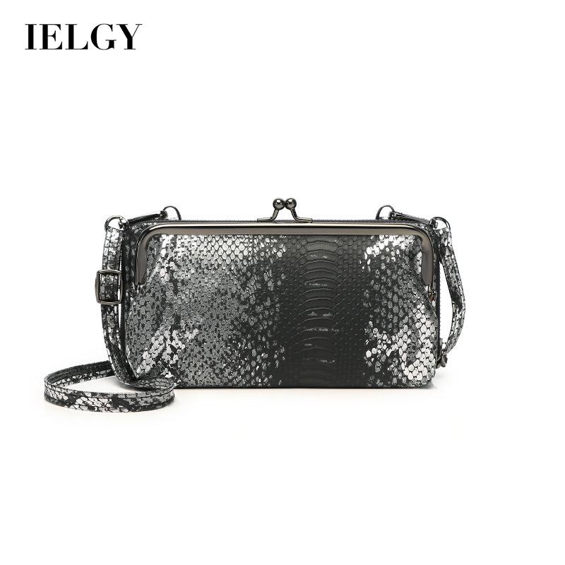 Ielgy Túi Đeo Chéo Đựng Điện Thoại Họa Tiết Da Rắn Lấp Lánh Thời Trang Cho Nữ