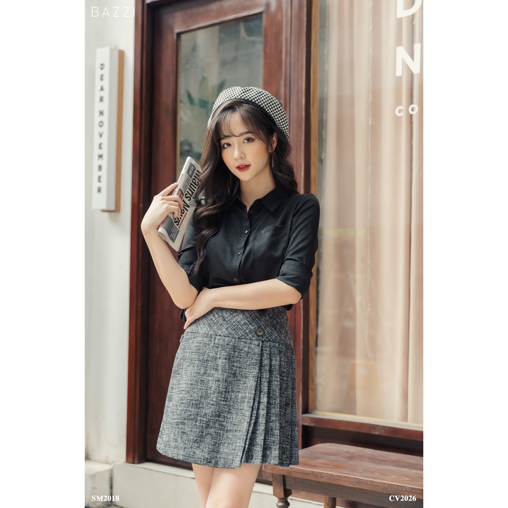 CV2026 - Chân váy xếp li 1 bên 2 cúc | BigBuy360 - bigbuy360.vn