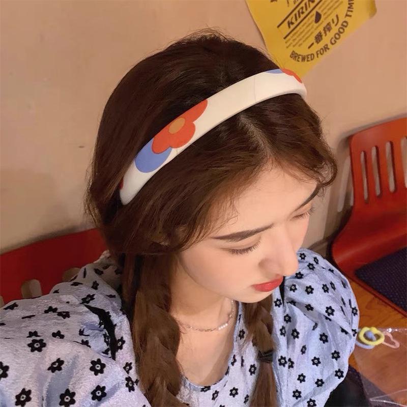 Băng đô cài tóc bằng vải đính hoa phong cách Hàn Quốc xinh xắn cho bé gái