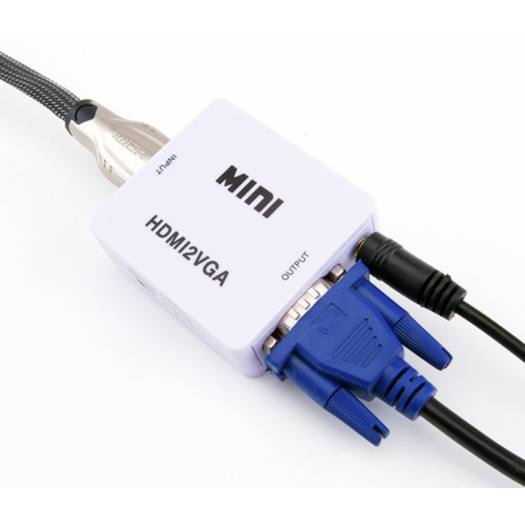 Bộ chuyển đổi tín hiệu từ VGA sang HDMI Mini - từ máy tính, laptop lên màn hình TV, máy chiếu