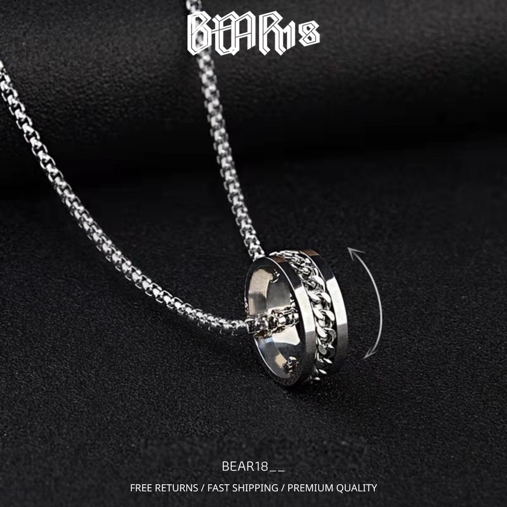 Dây chuyền - vòng cổ mặt chiếc nhẫn chất liệu thép titan không gỉ phong cách đơn giản unisex phù hợp nam và nữ