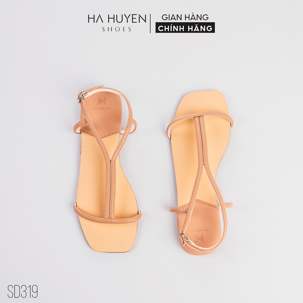 Sandal bệt nữ Hà Huyền Shoes quai mảnh chữ T bọc gót chân nữ tính - SD319