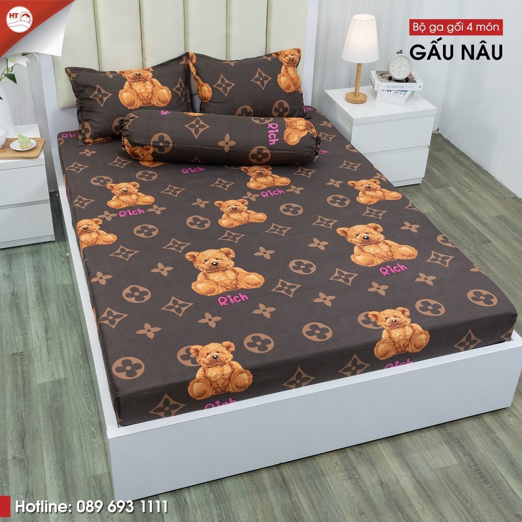 Bộ Chăn Ga 4 Món in hình 3D Họa Tiết Ngộ Nghĩnh Đáng Yêu bộ chăn ga drap giá rẻ in họa tiết CHĂN GA GỐI H&T | BigBuy360 - bigbuy360.vn