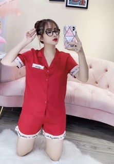 Bộ Lụa Cộc Mặc Nhà Sang Chảnh💋free ship💋 ảnh thật