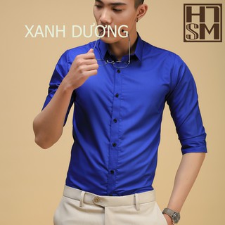 Áo sơ mi nam HSTM dài tay vải lụa 39