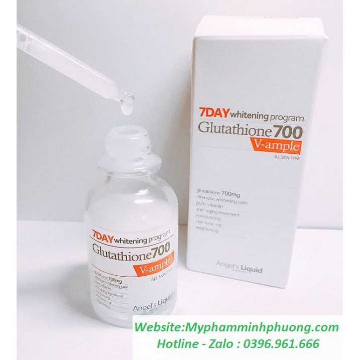 HUYẾT THANH TRẮNG DA 7DAY WHITENING PROGRAM GLUTATHIONE 700 V-AMPLE