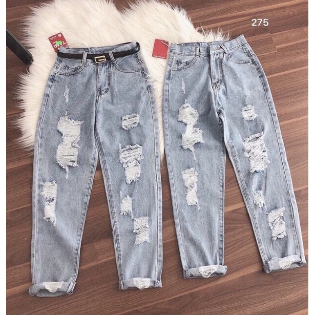 Quần baggy jean nữ cao cấp, lưng cao,màu xanh , quần jean nữ  LB278 Shop SaigonMen