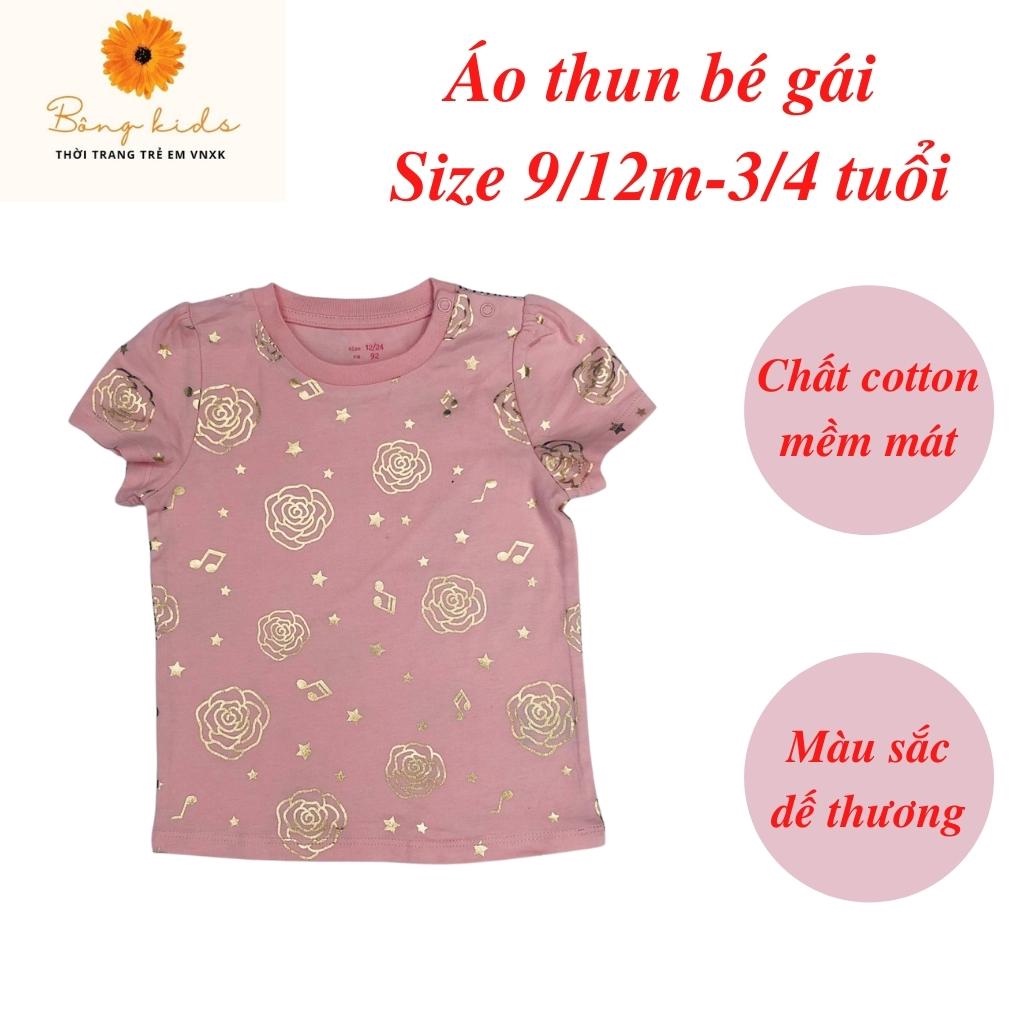 Áo thun cho bé gái, áo phông bé gái chất cotton mềm mát, size 9m - 3/4 tuổi - BONGKIDS