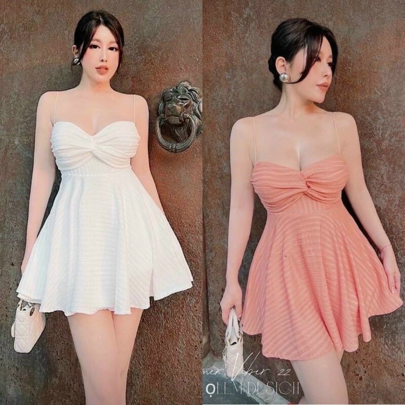 ĐẦM HAI DÂY XOẮN NGỰC DÁNG XOÈ
