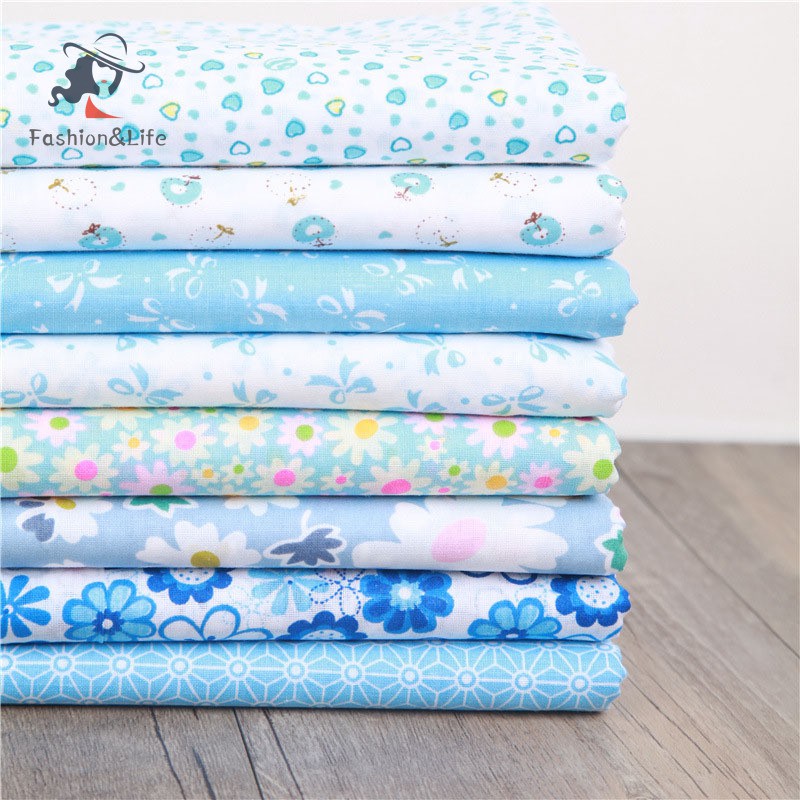 Bộ 7 Miếng Vải Cotton Dùng May Vá Thủ Công