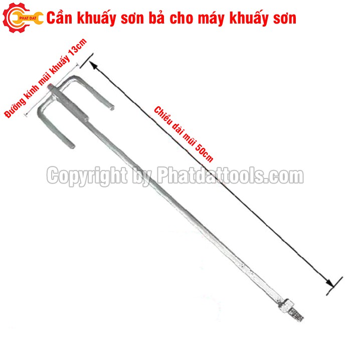 Cần khuấy sơn bả lắp cho máy khuấy sơn chuyên dụng-Ren M14-Mũi khuấy sơn