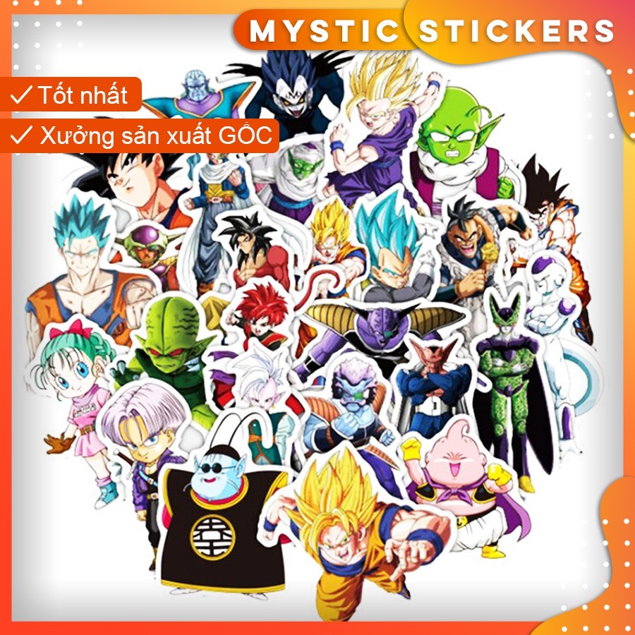 [DRAGON BALLS] 100 Sticker chống nước/ trang trí, dán xe laptop mũ bảo hiểm vali...