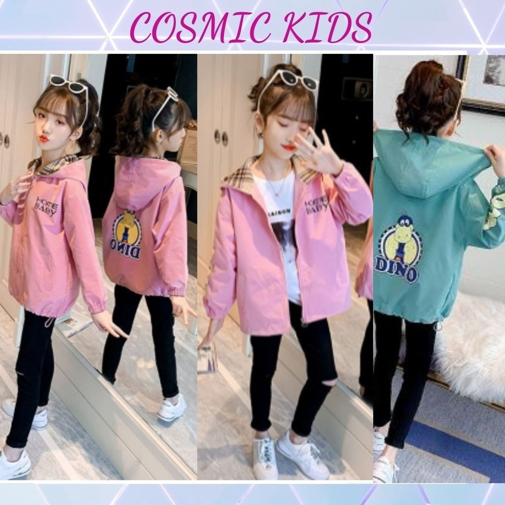 🍇Áo khoác 2 lớp có cỡ đại (150cm 42kg) cho bé-Áo khoác in Dino có cỡ đại cho bé