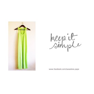 ĐẦM thun xanh neon color block