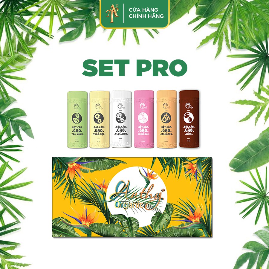 Set Pro (Bột Cám Gạo Mini 6 chai) - AnThy Organic (Sản Phẩm Chính Hãng)