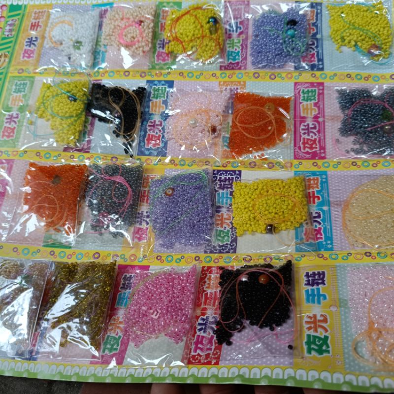 Vỉ 20 gói hạt cườm làm vòng tay